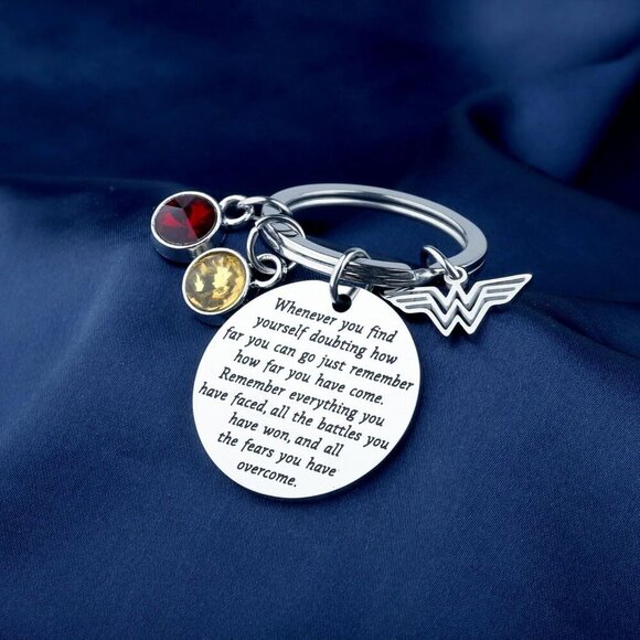 Women Hero Inspired Stainless Steel Keychain Superwoman Gift Pendant - Picture 6 of 6